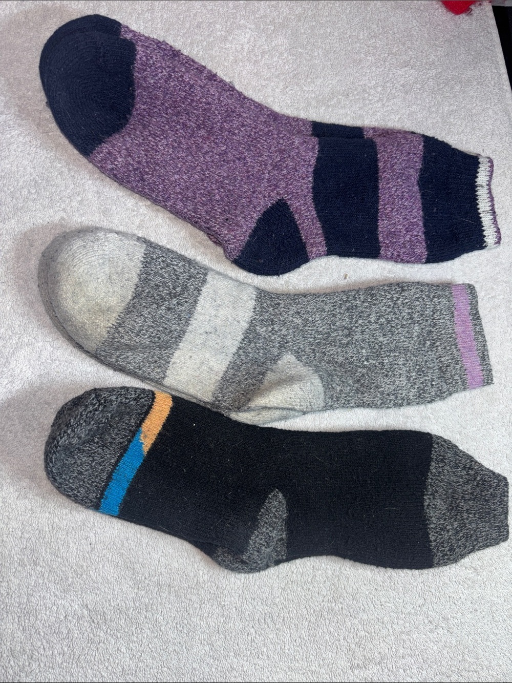 Unlisted Purple, Gray and Black Casual Crew Socks - Trio Set
